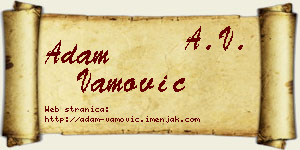 Adam Vamović vizit kartica
